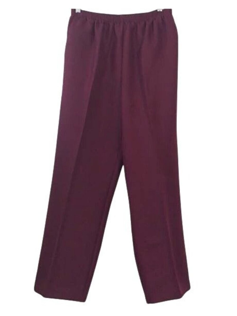 Alfred Dunner Womens Petite Burgundy Elastic-Waist Pants